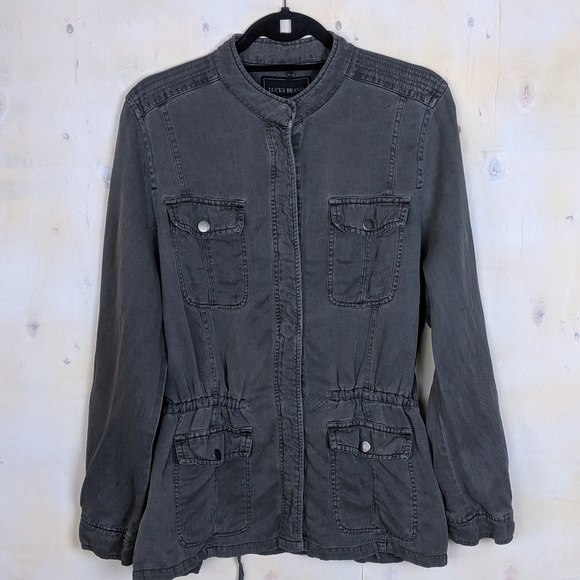 Lucky Brand Jackets & Blazers - Lucky Brand denim standard snap up tie waist XL